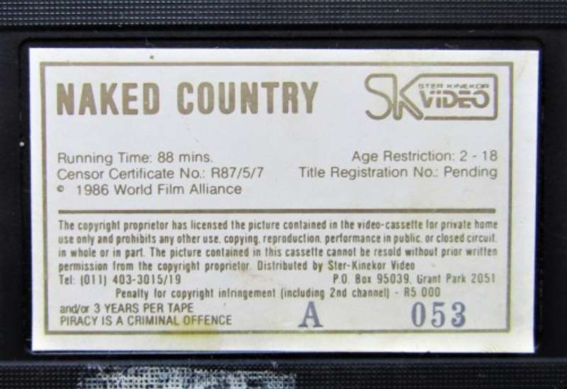 Movies The Naked Country Action Thriller Vhs Tape For Sale