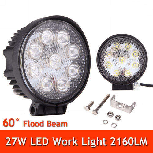 Headlights W Spot Beam Led Work Light Bar Round Offroad Driving