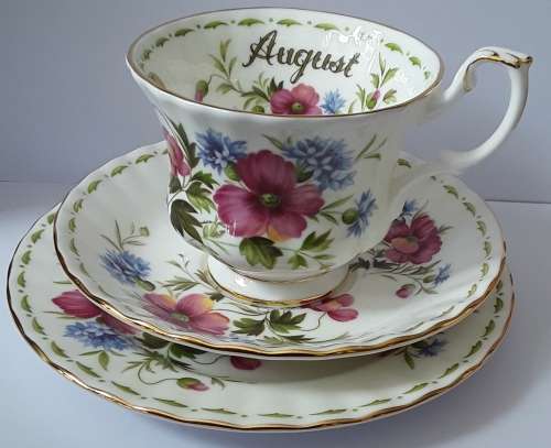 English Porcelain Royal Albert Flowers Of The Month August Trio