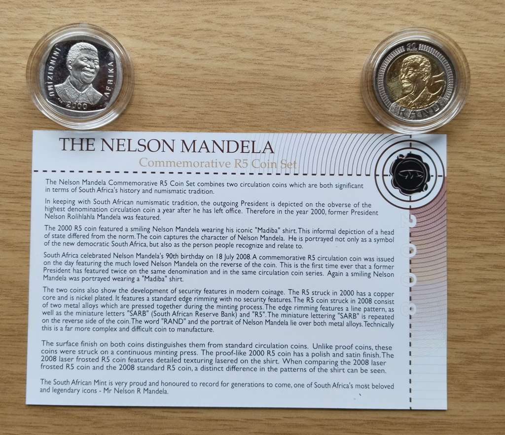 Collections Sets Nelson Mandela Commemorative R5 Coin Set For Sale