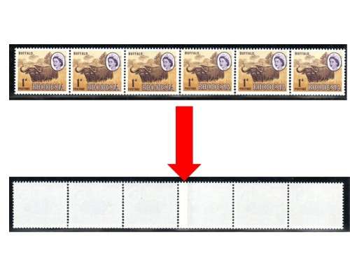 Zimbabwe Rhodesia Nyasaland RHODESIA 1966 DEF ISSUE 1d STRIP OF