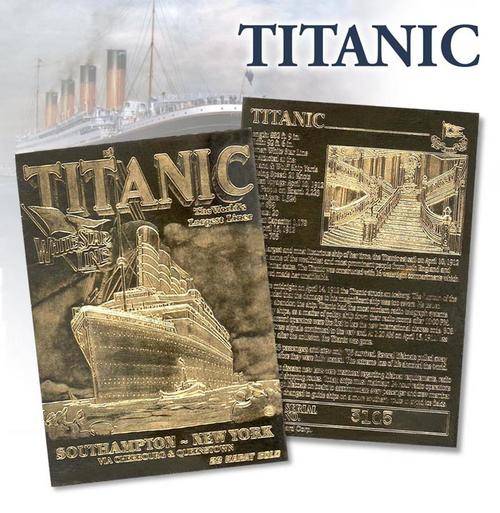 1912 Titanic Liner Sculptured Gold Card - Graded GEM MINT 10 With 23KT Gold 5 thumbnail image