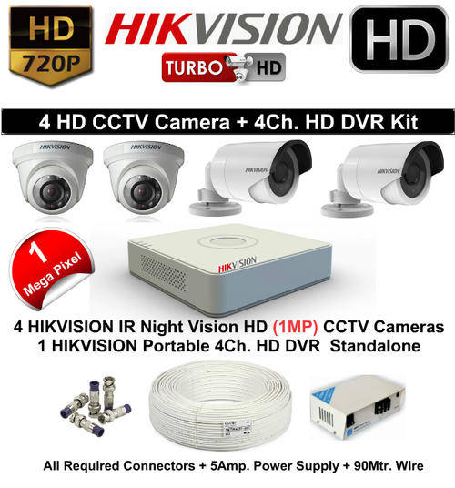 CCTV & CCTV Kits Hikvision 4Ch TURBO HD 720P Complete kit (huge