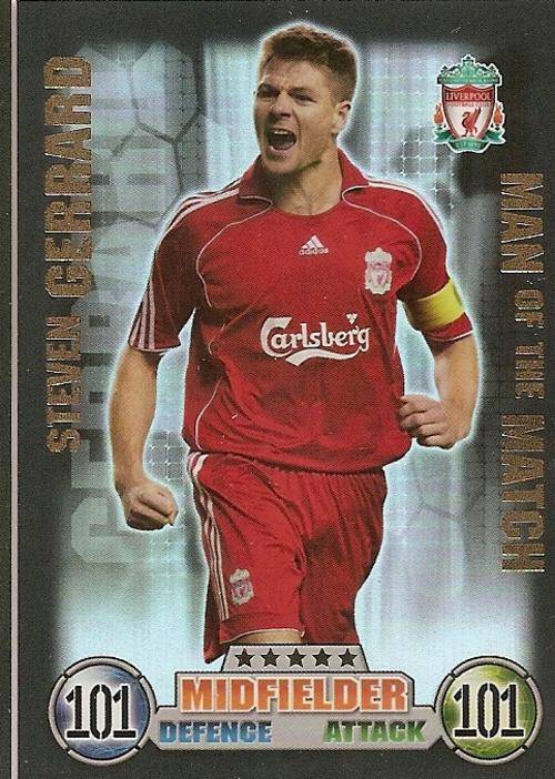 Trading Cards MATCH ATTAX 07/08 STEVEN GERRARD RARE "MAN of the
