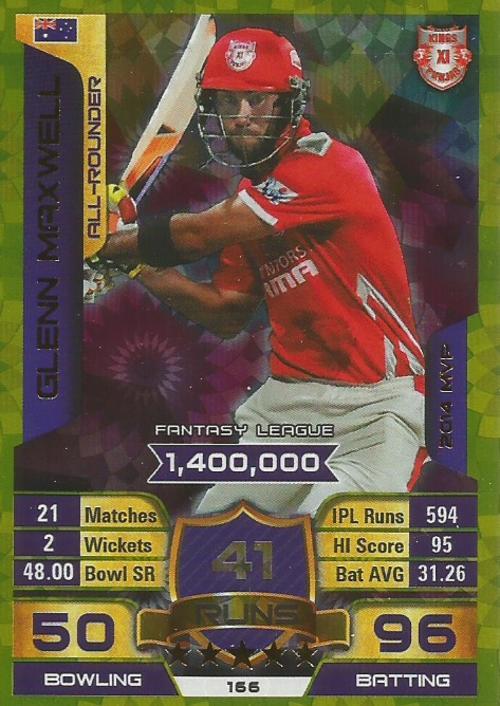 Cricket Glen Maxwell Ipl Cricket Attax Mvp Gold Trading