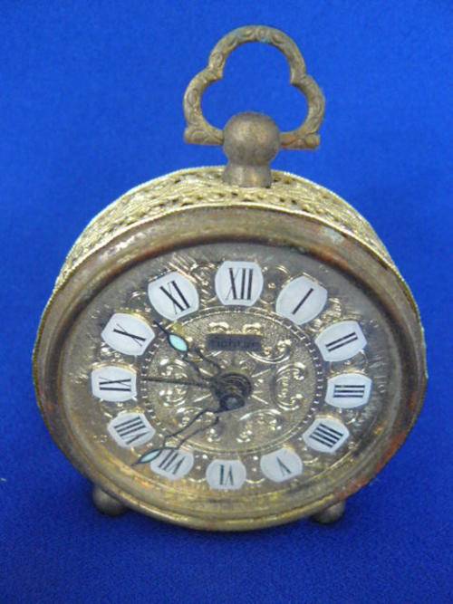 Alarm & Travel Clocks VERY PRETTY ALARM CLOCK FICHTER WORKING GERMANY