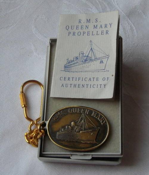 Maritime R.M.S. QUEEN MARY KEY RING MADE FROM THE PROPELLER OF THE