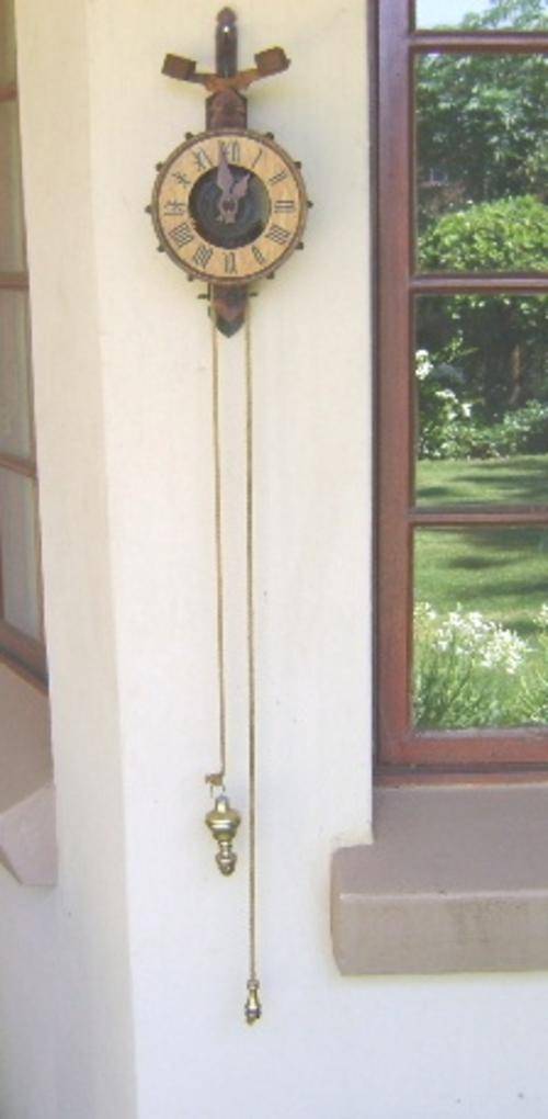 Cuckoo & Wall Clocks RARE FIND!! SANTER SWISS ZURICH WEIGHT DRIVEN ALL WOOD WALL CLOCK. was