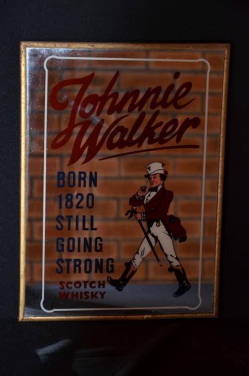 Bar Accessories Old Johnnie Walker bar mirror very collectable was