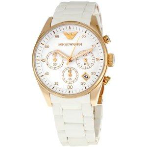 womens white armani watch