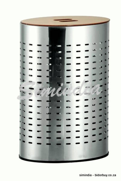 Laundry Baskets Tubs New Arrivals 56 Litre Oval Shaped Stainless Steel Laundry Basket With Wooden Lid Was Sold For R161 00 On 9 Dec At 19 31 By Simindia In Johannesburg Id 83906842