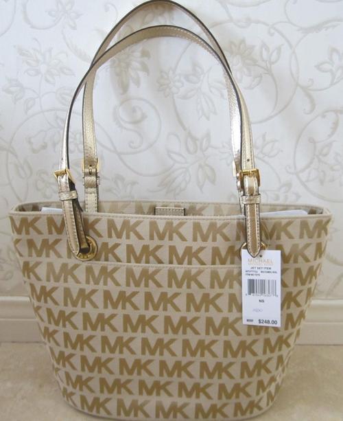 Handbags & Bags - Michael Kors Jet Set Item Satchel Beige/Caramel/ Gold Handbag 100% AUTHENTIC ...
