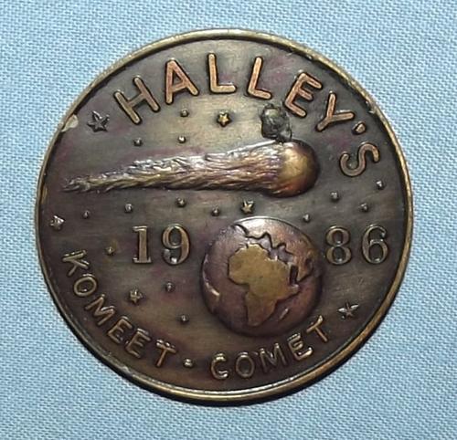 Old 1986 Halleys Comet South African Bilingual Bronze Medal