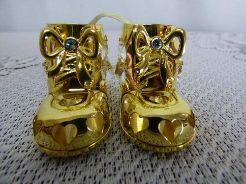 Swarovski A 24K GOLD PLATED BABY SHOES KEEPSAKE GIFT