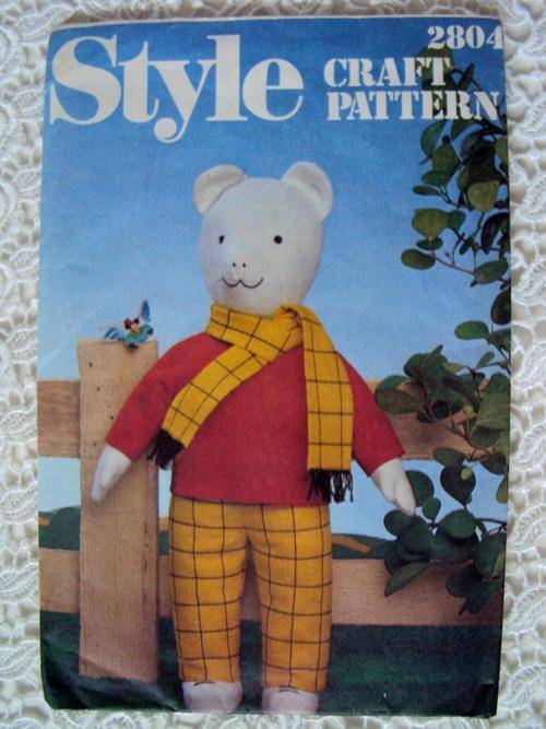 Doll & Bear Making Vintage RUPERT Style Craft sewing Pattern 2804
