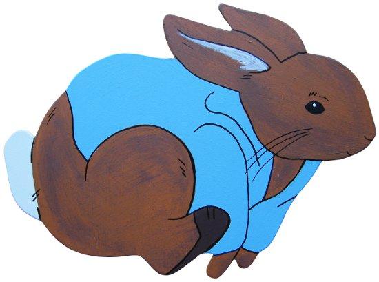 Wall Decor - Wooden Peter Rabbit Running Fast Cut-Out was sold for R43