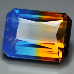 blue and orange gemstone