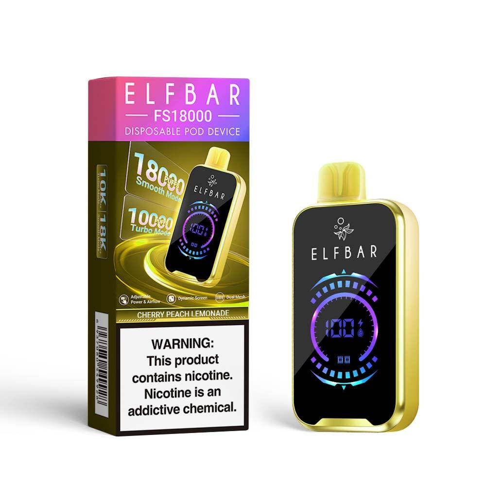 E Cigarettes Elfbar FS18000 Disposable Pod Device Cherry Peach