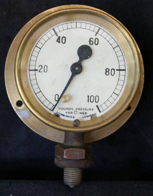 Rail Antique Brass Steam Gauge Dewrance & Co. London Railroad Steam