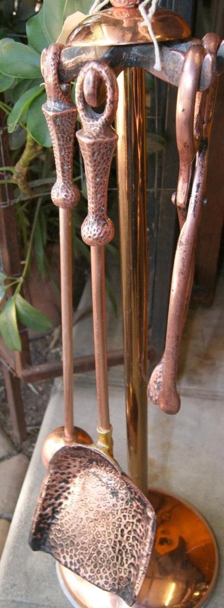 Fire Accessories Vintage Copper Fireplace Tool Set Was Sold For