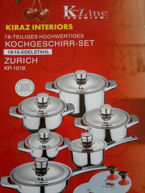 Pots NEW KIRAZ16pce LTD EDIT.CHEAPEST BOB SWISS Stainless steel POT