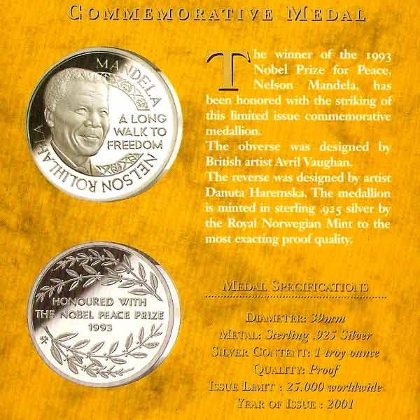 nelson mandela nobel peace prize medal