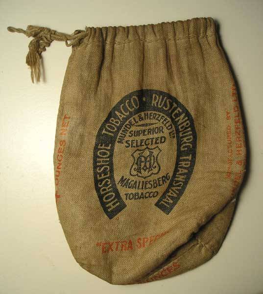 Smoking Accessories Old Cloth Tobacco Bag 1/4lb Horseshoe