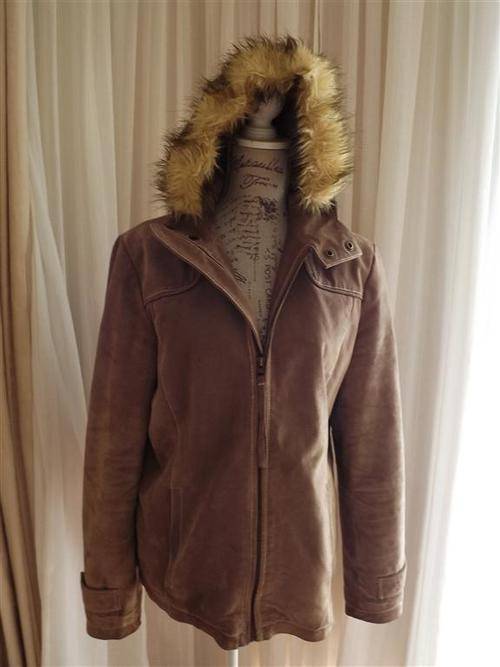 DARK TAUPE PIG SUEDE LEATHER JACKET 