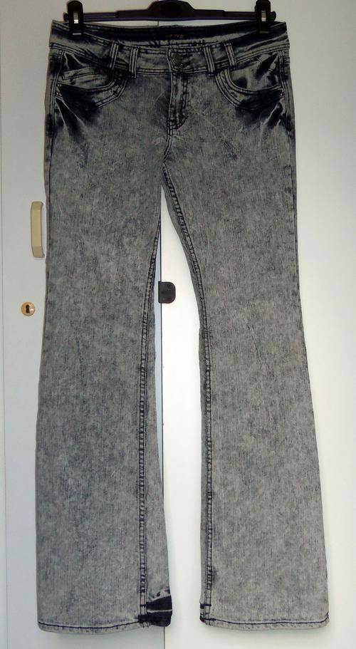 Black Stone Washed Bootleg Jeans 
