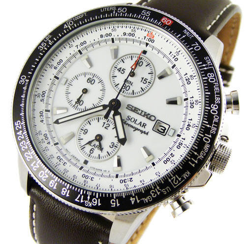 SEIKO SOLAR Aviators Flightmaster Slide Rule Alarm Chronograph No Batteries Ever 6 Month Reserve