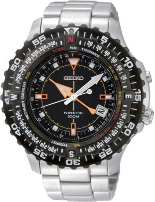 Men s Watches SEIKO Aviators KINETIC Flightmaster Dual Pilot