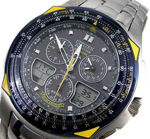 New Citizen SkyHawk Blue Angels Titanium Eco Drive Aviation Collectors edition