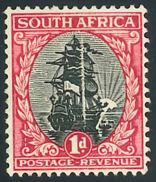 Union of South Africa South Africa 1930 Roto Printing 1d "Ship" stamp