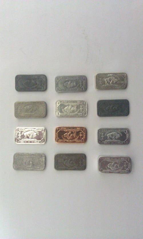 Bullion Bars 12 Different METALS 1g .999 Bullion Bars.. Indium