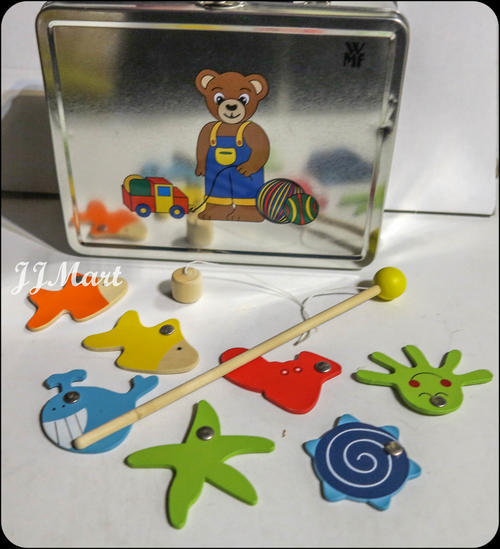 Other Toys - Metal Lunchbox + Wooden Magnet Fishing Game was sold for 