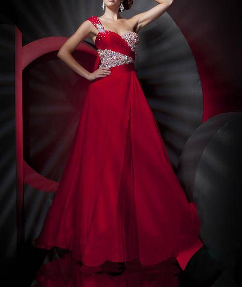 Formal Dresses NEW COLLECTION RED one shoulder studded Matric