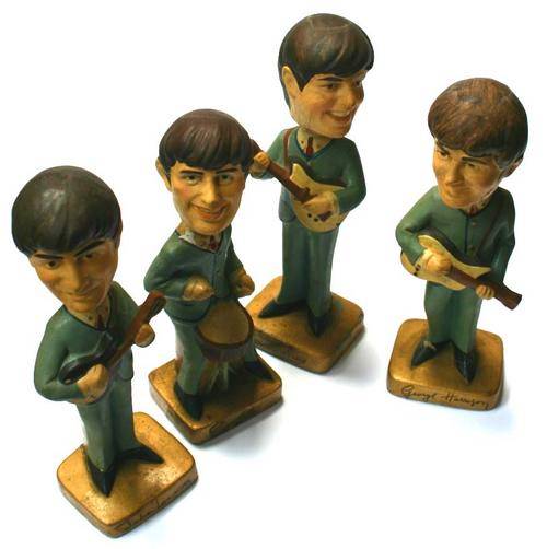 Porcelain & Ceramic BEATLES "BOBBLEHEAD" FIGURINES was sold for