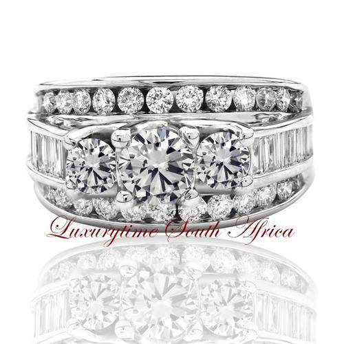 Engagement Rings 3 CT Round Diamond Engagement Wedding Ring E/VS AGI