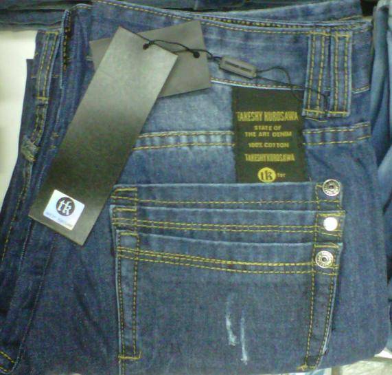 Jeans Takeshy Kurosawa Slim Fit Pour Homme - Taille W32, Bleu Peint, 100% Coton, Neuf Avec étiquettes
