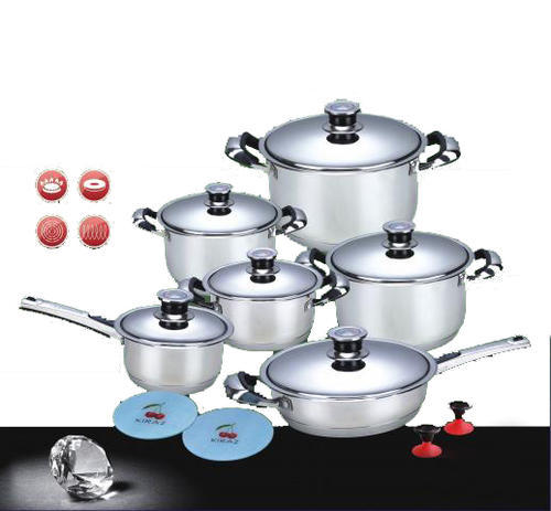 Pots - Set Of Heavy-based Premium German Stainless Steel 12pc Pot Set 