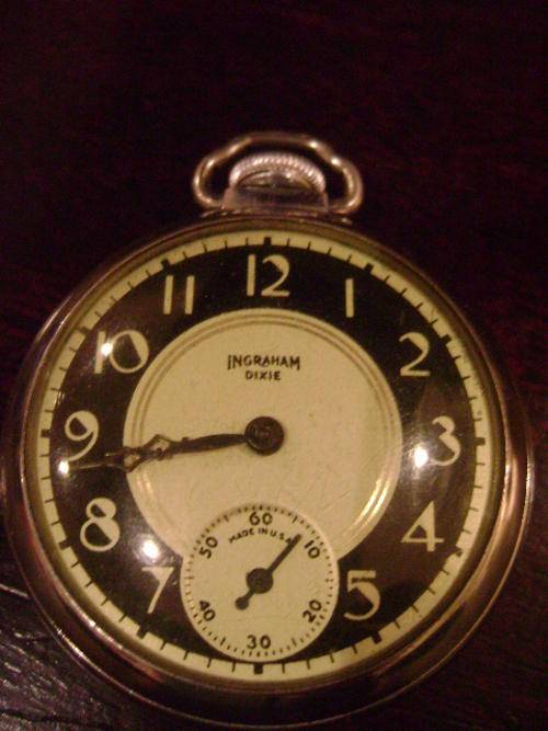 Pocket Watches INGRAHAM DIXIE POCKET WATCH was sold for R450.00 on 14