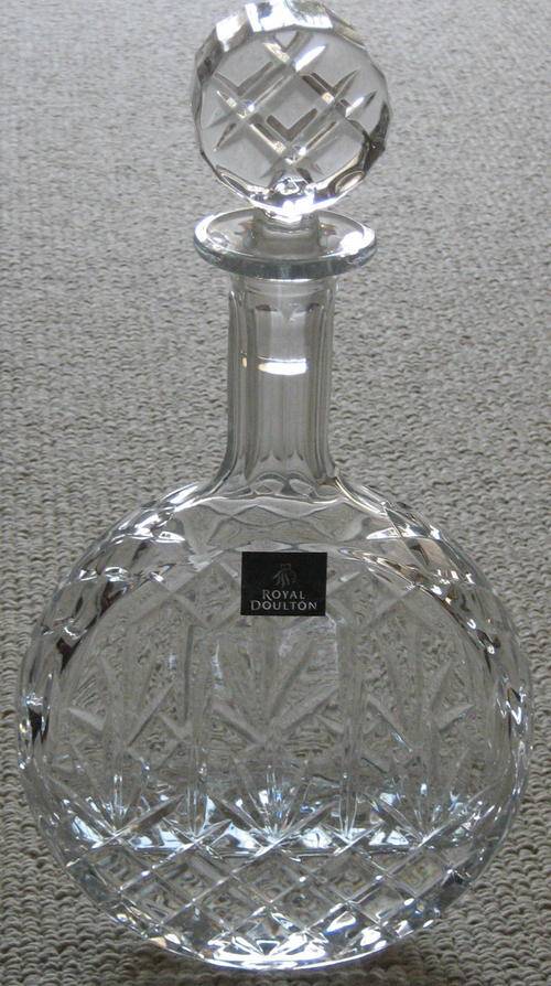Decanters Beautiful Round Royal Doulton Crystal Decanter was sold for