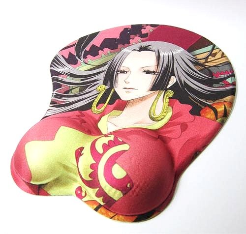 Mouse Pads Sexy Anime Mousepad With 3d Silicon Breast Wrist Rest Boa Hancock From One Piece 