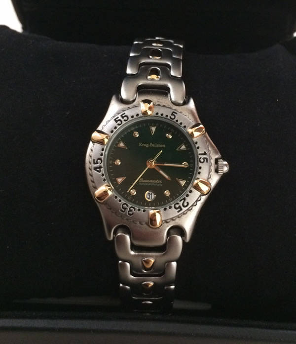 Women's Watches KRUG BAUMEN Ladies 30mm Gold Black OCEANMASTER Watch