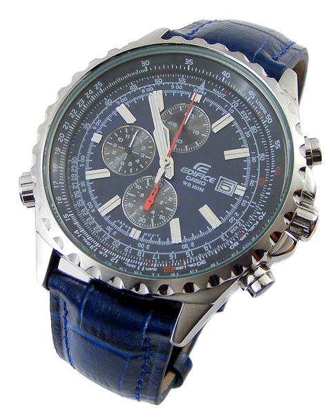 Men's Watches - STUNNER !!! EDIFICE Aviator SlideRule Pilot's Chronograph - blue dial and leather band was sold for R851.00 on 25 Feb at 14:02 by WATCHES 24 SEVEN Bronkhorstspruit (ID:33469271)