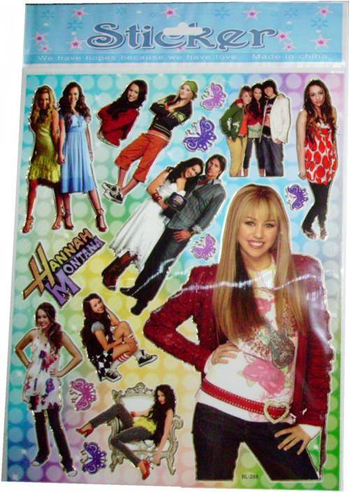 Stickers, Glitter & Embellishments Hannah Montana A4 Sticker Sheets