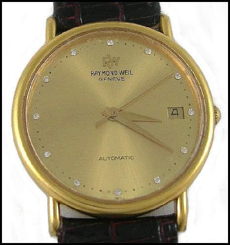 RAYMOND WEIL 2810 GENTS AUTOMATIC DIAMOND GOLD 21 JEWEL ESTATE B27