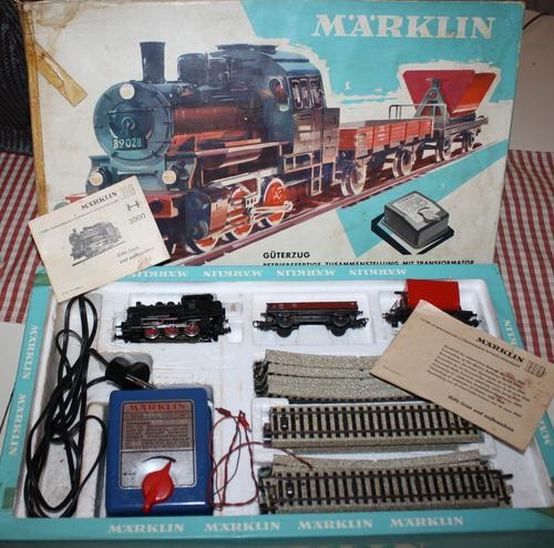 Railway - Marklin # 2963 Ho-complete Goods Train Set-original Box Was 