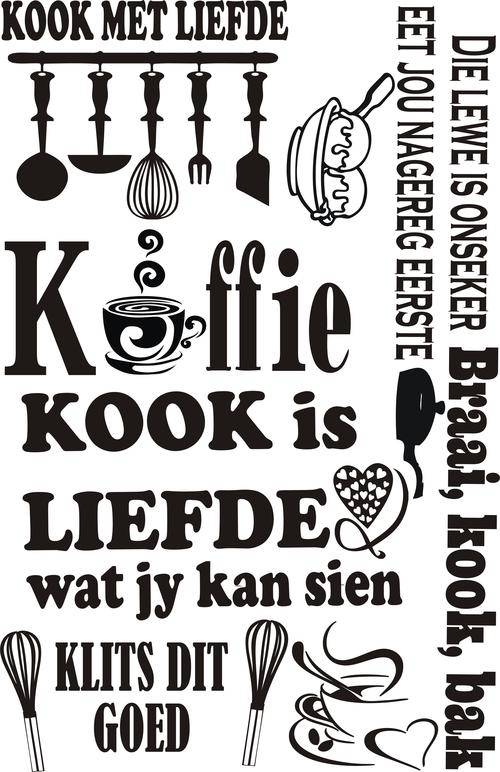 Wall Decals VINYL DECALS VIR DIE KOMBUIS was sold for R120.00 on 2