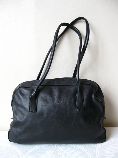 Handbags & Bags - DANIEL HECHTER PARIS GENUINE LEATHER BLACK TOTE SHOULDER BAG HANDBAG was sold ...